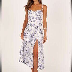 NWT Petal & Pup Blue Floral Midi Dress—size 8